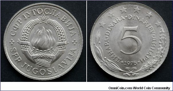 Yugoslavia 5 dinara.
1976