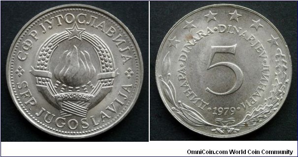 Yugoslavia 5 dinara.
1979