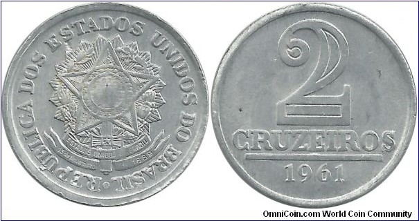 Brasil 2 Cruzeiros 1961(3. coin)