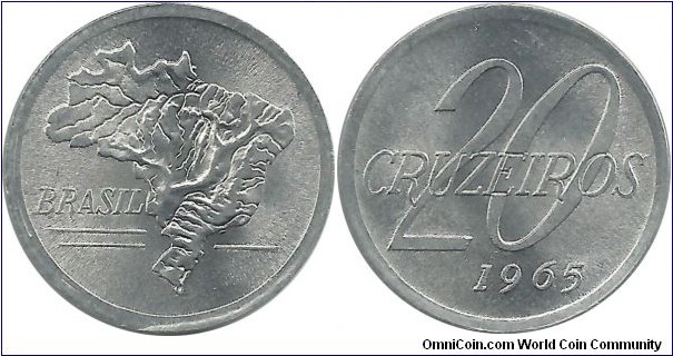 Brasil 20 Cruzeiros 1965(2. coin)