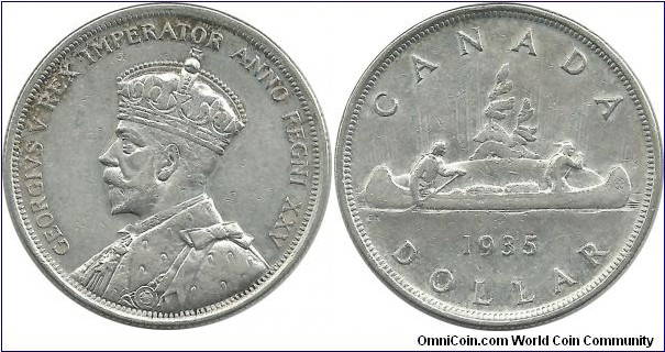 Canada 1 Dollar 1935 - 25th Year of Reign