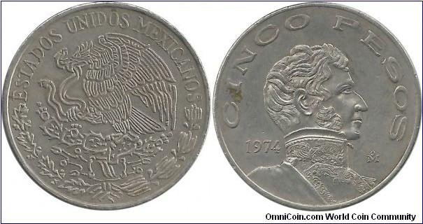 Mexico 5 Pesos 1974
