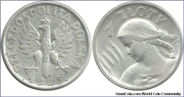 Poland 1 Zloty 1925. (London Mint) (2. coin)