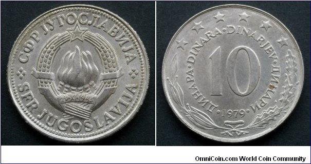 Yugoslavia 10 dinara.
1979, Double die obverse.