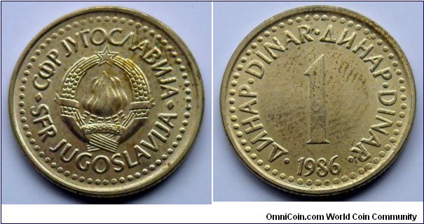 Yugoslavia 1 dinar.
1986