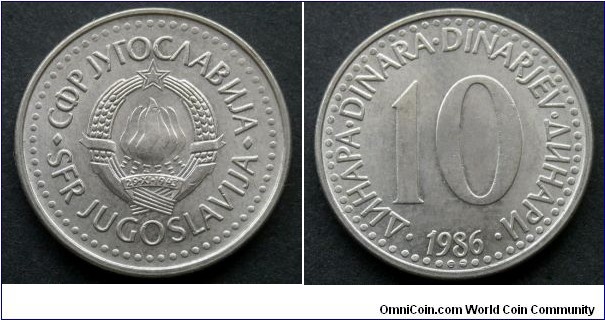 Yugoslavia 10 dinara.
1986