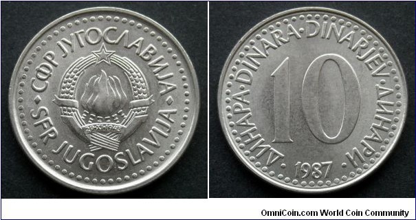Yugoslavia 10 dinara.
1987 (III)