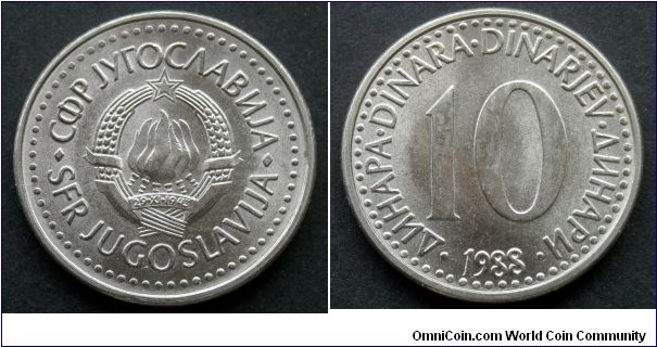 Yugoslavia 10 dinara.
1988