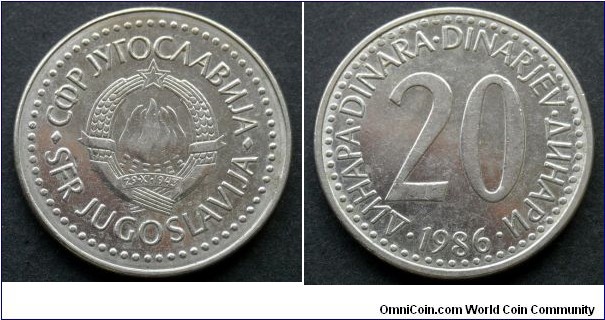 Yugoslavia 20 dinara.
1986
