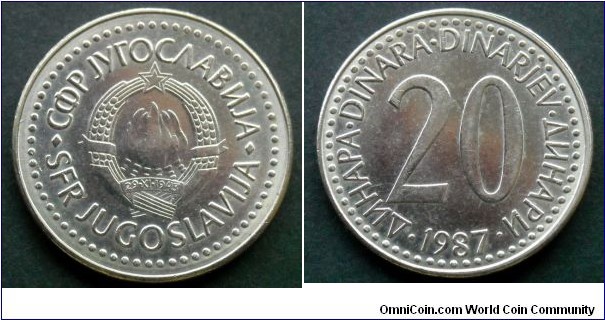 Yugoslavia 20 dinara.
1987