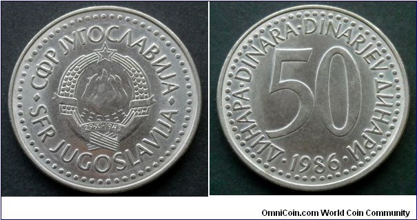 Yugoslavia 50 dinara.
1986