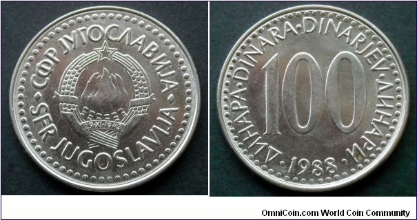 Yugoslavia 100 dinara.
1988 (II)
