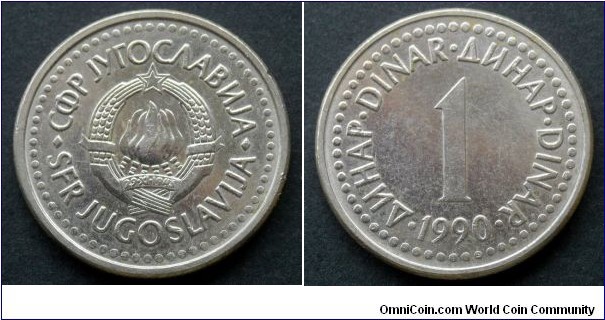 Yugoslavia 1 dinar.
1990 (II)