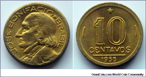 Brazil 10 centavos.
1955 (II)