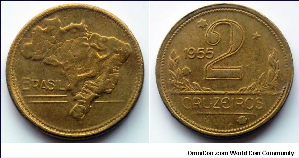 Brazil 2 cruzeiros.
1955