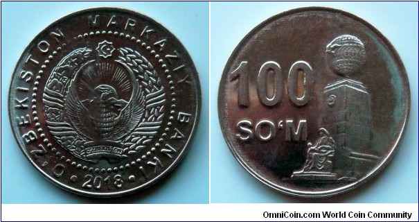 Uzbekistan 100 som.
2018