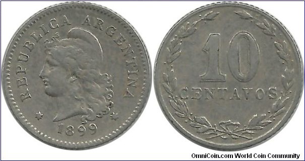 Argentina 10 Centavos 1899
