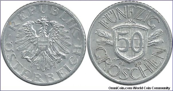 Austria 50 Groschen 1955