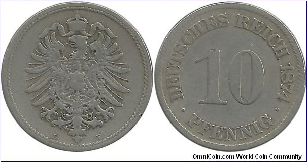 DeutschesReich 10 Pfennig 1874E