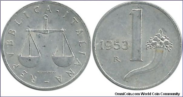 Italy 1 Lira 1953