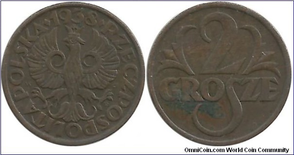 Poland 2 Grosze 1938