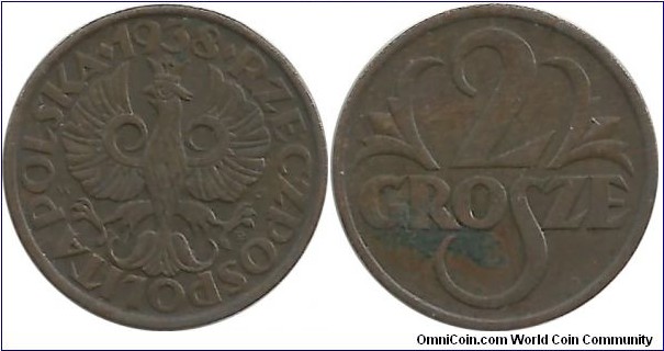 Poland 2 Grosze 1938