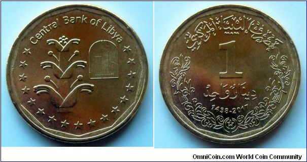Libya 1 dinar. 2017