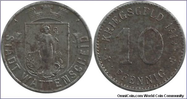 Germany-Stadt Wattenscheid  10 Pfennig 1919 (Kriegsgeld)