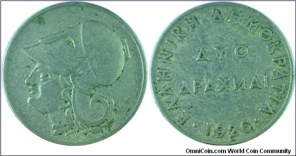 Greece2Drachmai-km70-1926