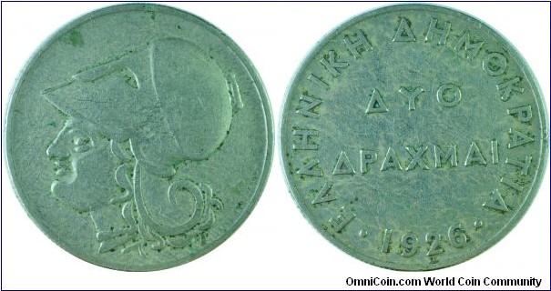 Greece2Drachmai-km70-1926