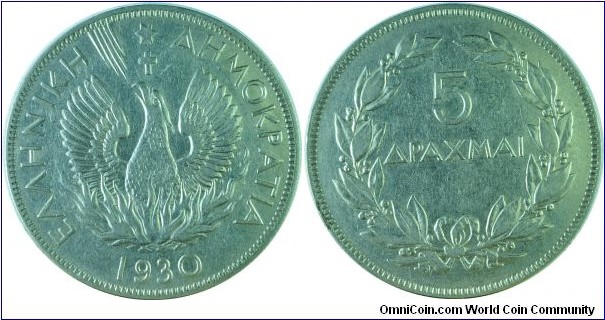 Greece5Drachmai-km71-1930