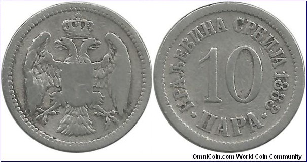 Serbia-Kingdom 10 Para 1883