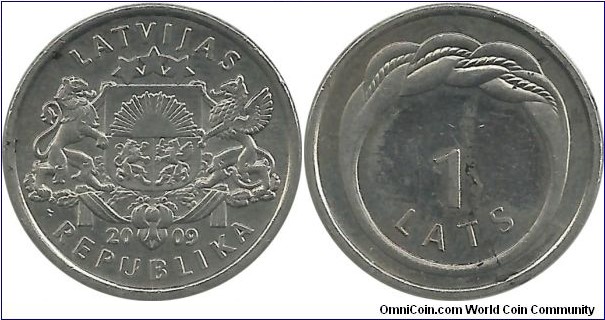 Latvia 1 Lats 2009-Ring