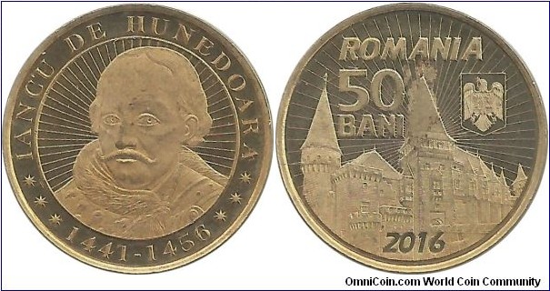 Romania 50 Bani 2016 -550th Death of Iancu de Hunedoara (Proof mint)