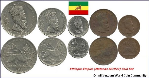Ethiopia-Empire (Matonas EE1923) Coin Set
