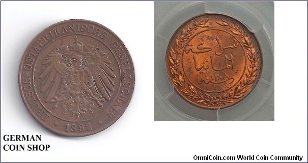 1 Pesa 1892 Kolonien Deutsch-Ostafrika Deutsch-Ostafrika