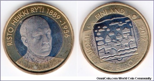 5 Euros Presidents of Finland - Risto Ryti - 5th president of Finland