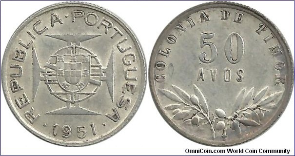 Timor-Portuguesa 50 Centavos 1951