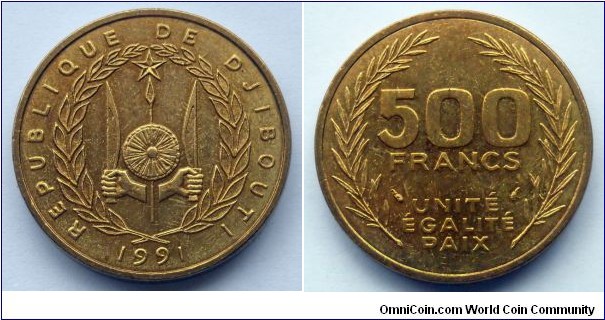 Djibouti 500 francs.
1991 (II)