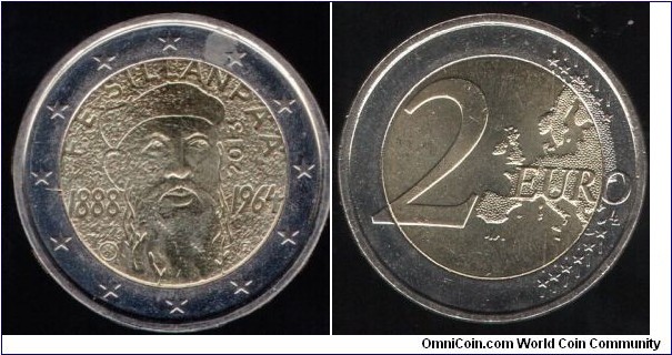 2 euros 125th Anniversary of the birth of F.E.Sillanpaa