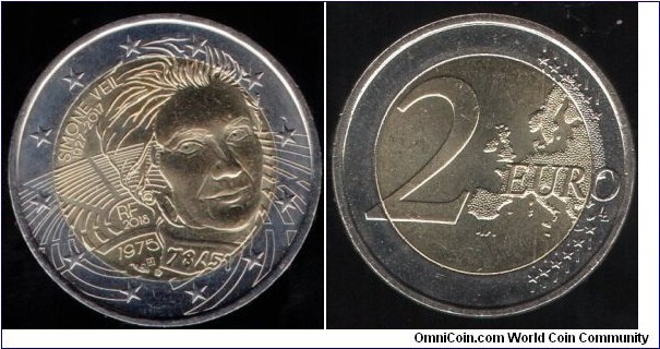 2 euros Simone Veil 1927-2017