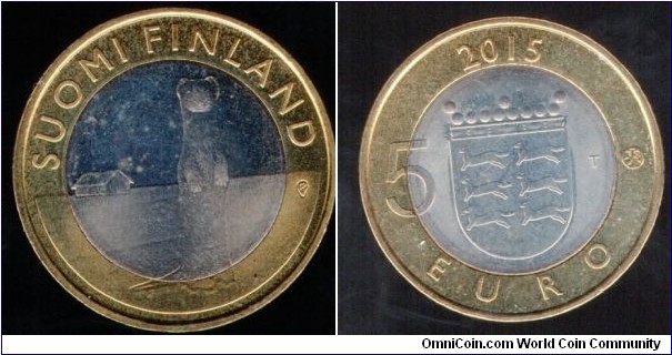 5 Euros Regional animals Stoat Historic coat of arms of Northern Ostrobothnia