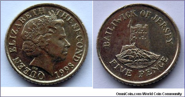 Jersey 5 pence. 1998