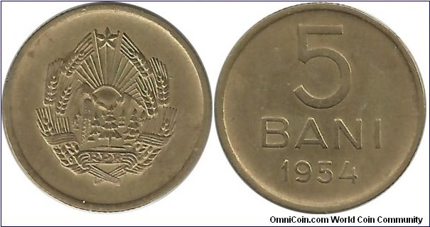 Romania-PR 5 Bani 1954
