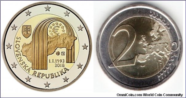 2 Euro Formation of Slovak Republic 25 years