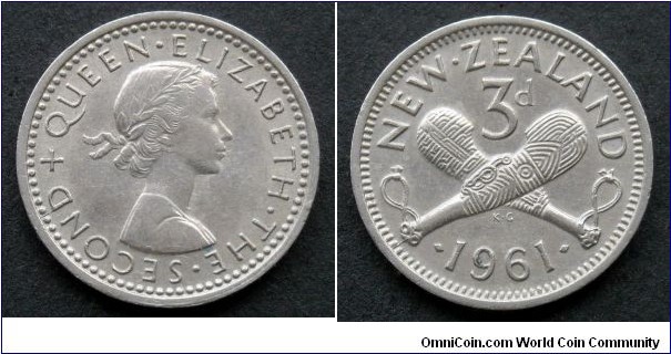 New Zealand 3 pence.
1961