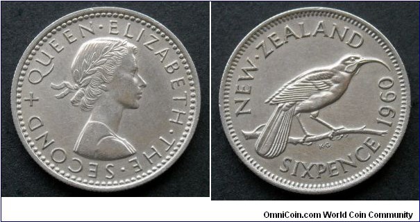 New Zealand 6 pence.
1960
