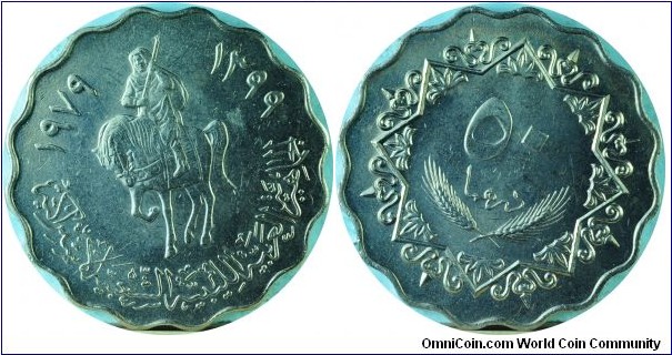 Libya50Dirhams-Horse&rider-km22-(AH1399)1979