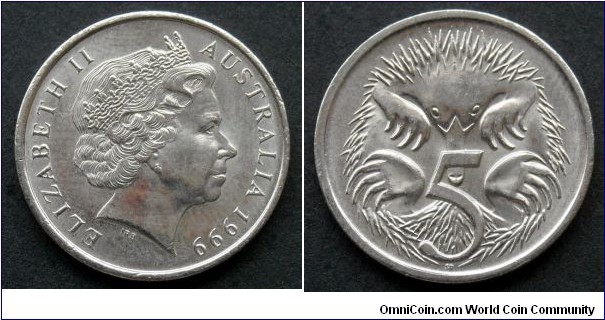 Australia 5 cents.
1999
