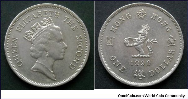 Hong Kong 1 dollar.
1990